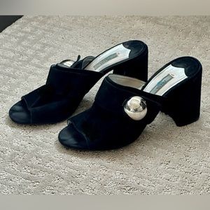 PRADA Black Suede Mules SZ40 (9.5/10US)